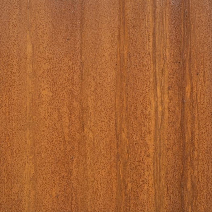 Panneau d'acier Corten à patine rouille orangée